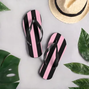 Amie Thong Flip-Flop Beach Sandals in Cotton Candy Mark Stripe | Pinup Couture Relaxed