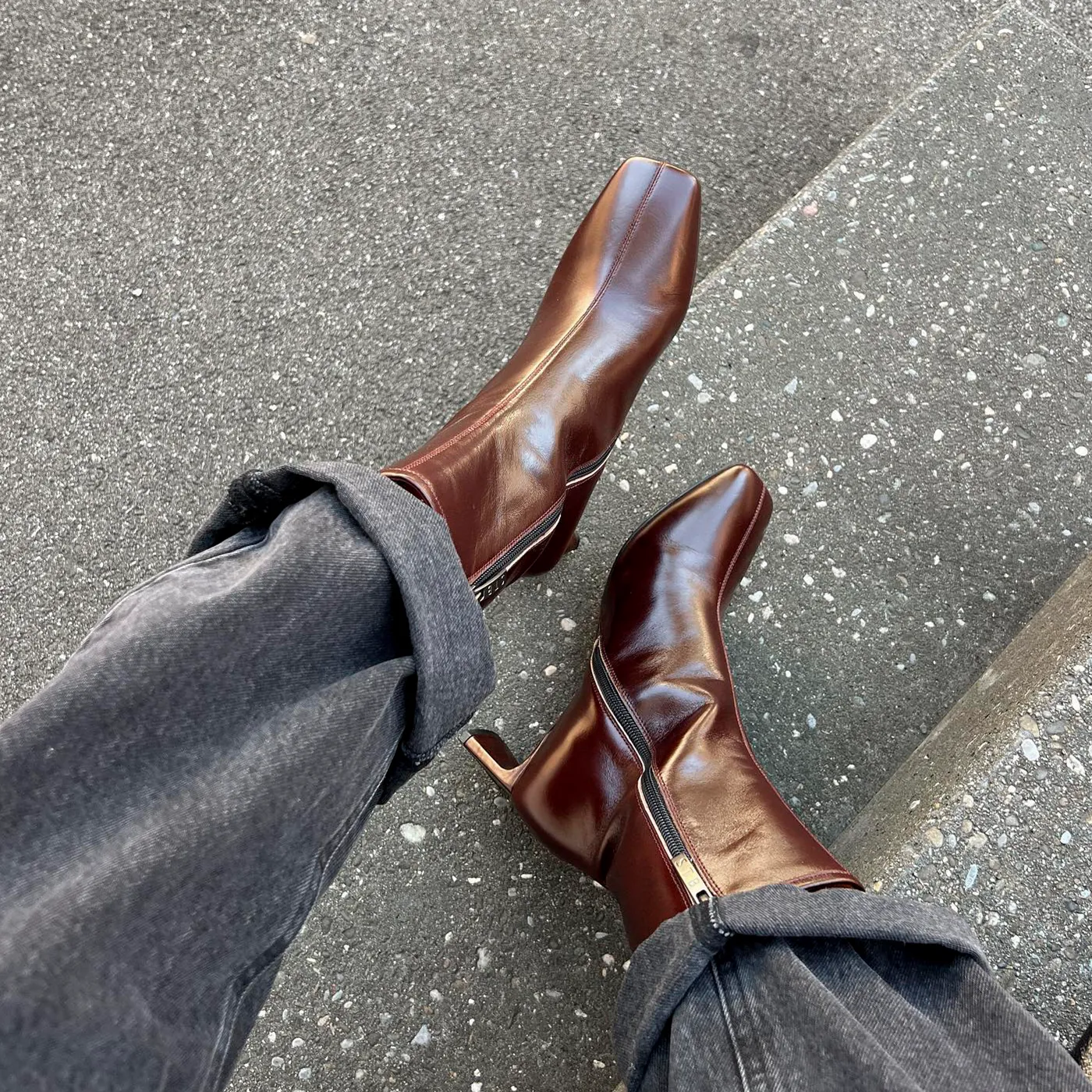 Arlo bootie leather - BROWN