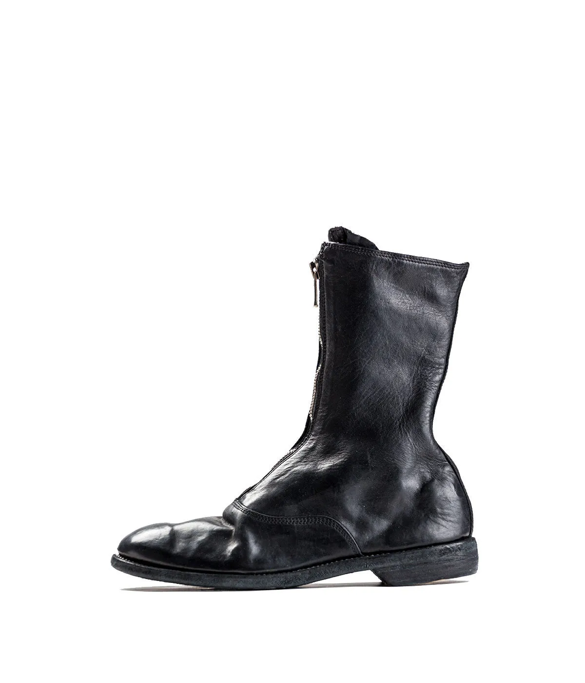 Black Wingtip Horse Leather Boots