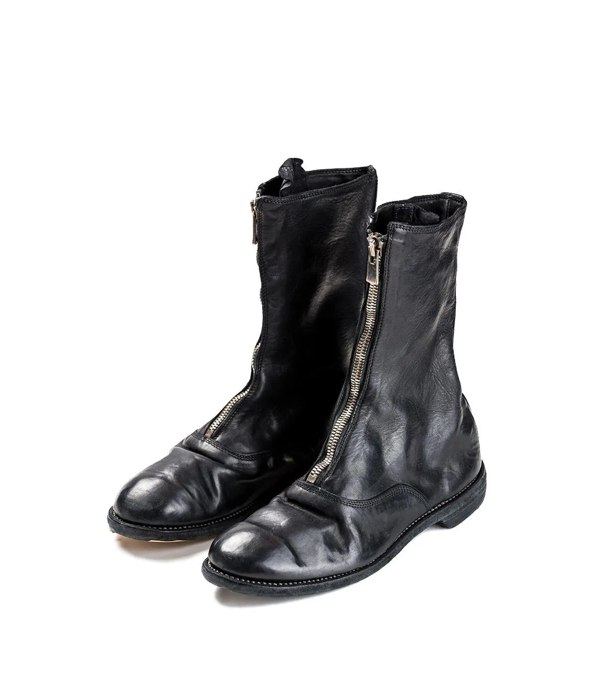 Black Wingtip Horse Leather Boots