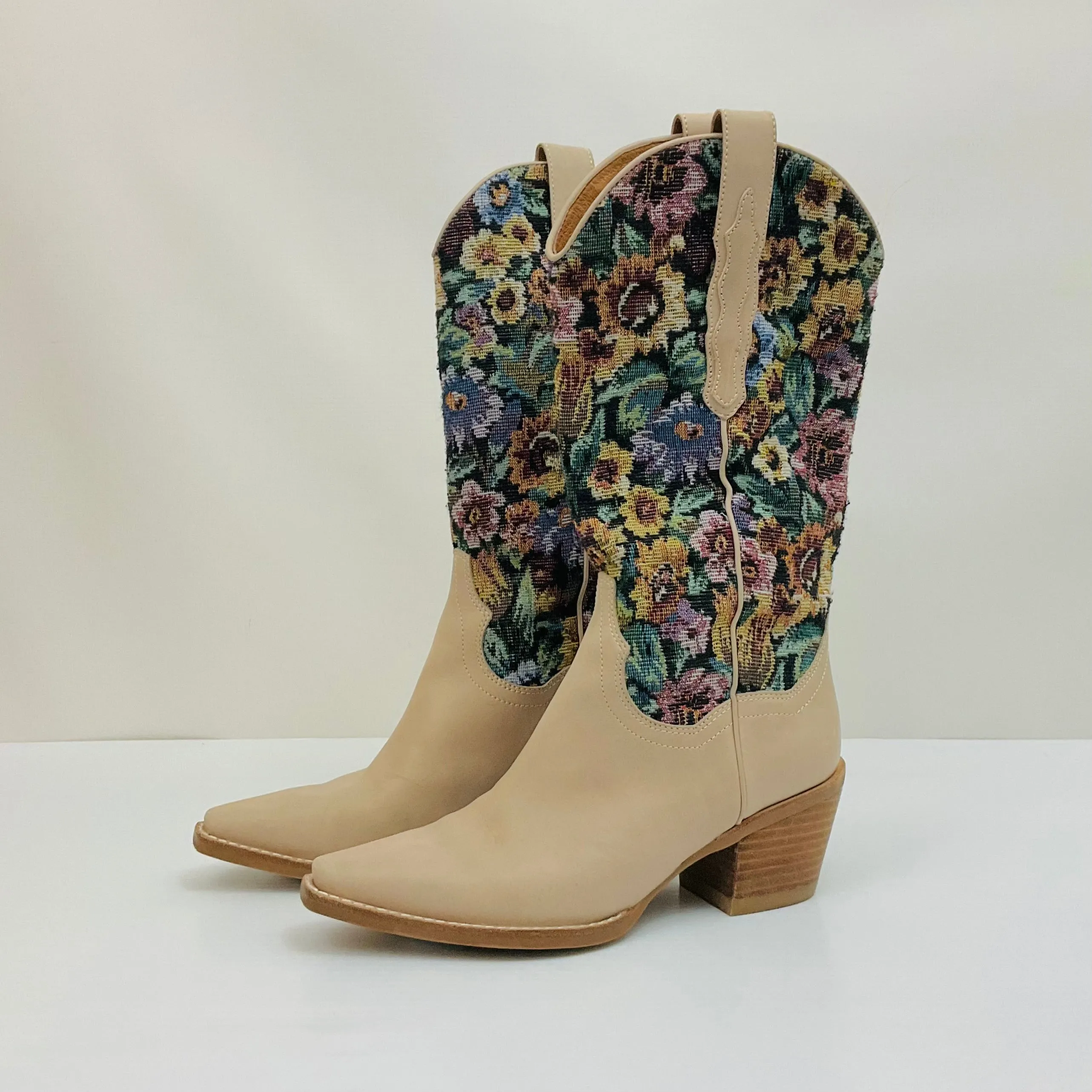 Boots Western By Anthropologie In Floral Print, Size: 6