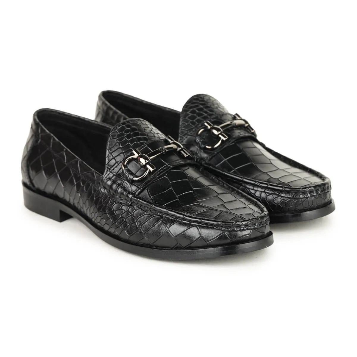 Britmen CP-25 Chic Crocs Horsebit Loafer Shoes