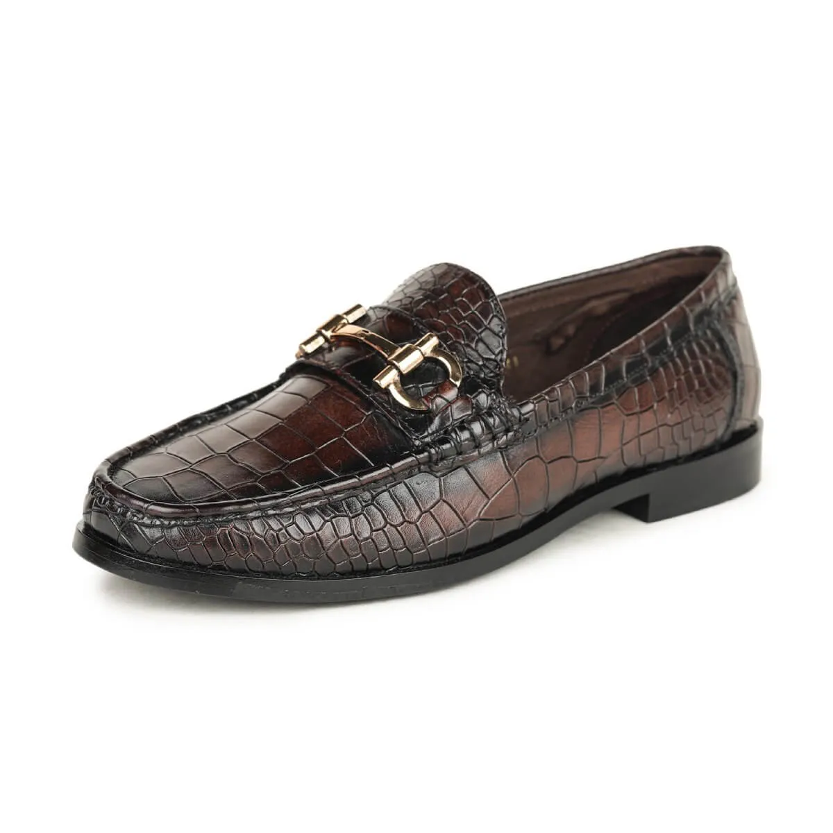 Britmen CP-25 Chic Crocs Horsebit Loafer Shoes