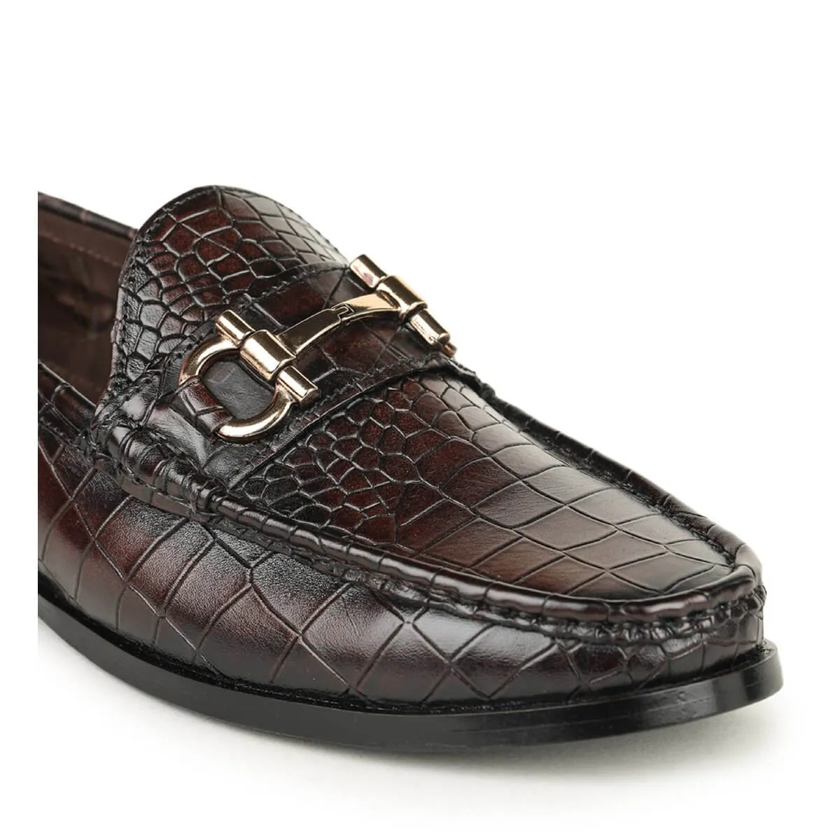 Britmen CP-25 Chic Crocs Horsebit Loafer Shoes