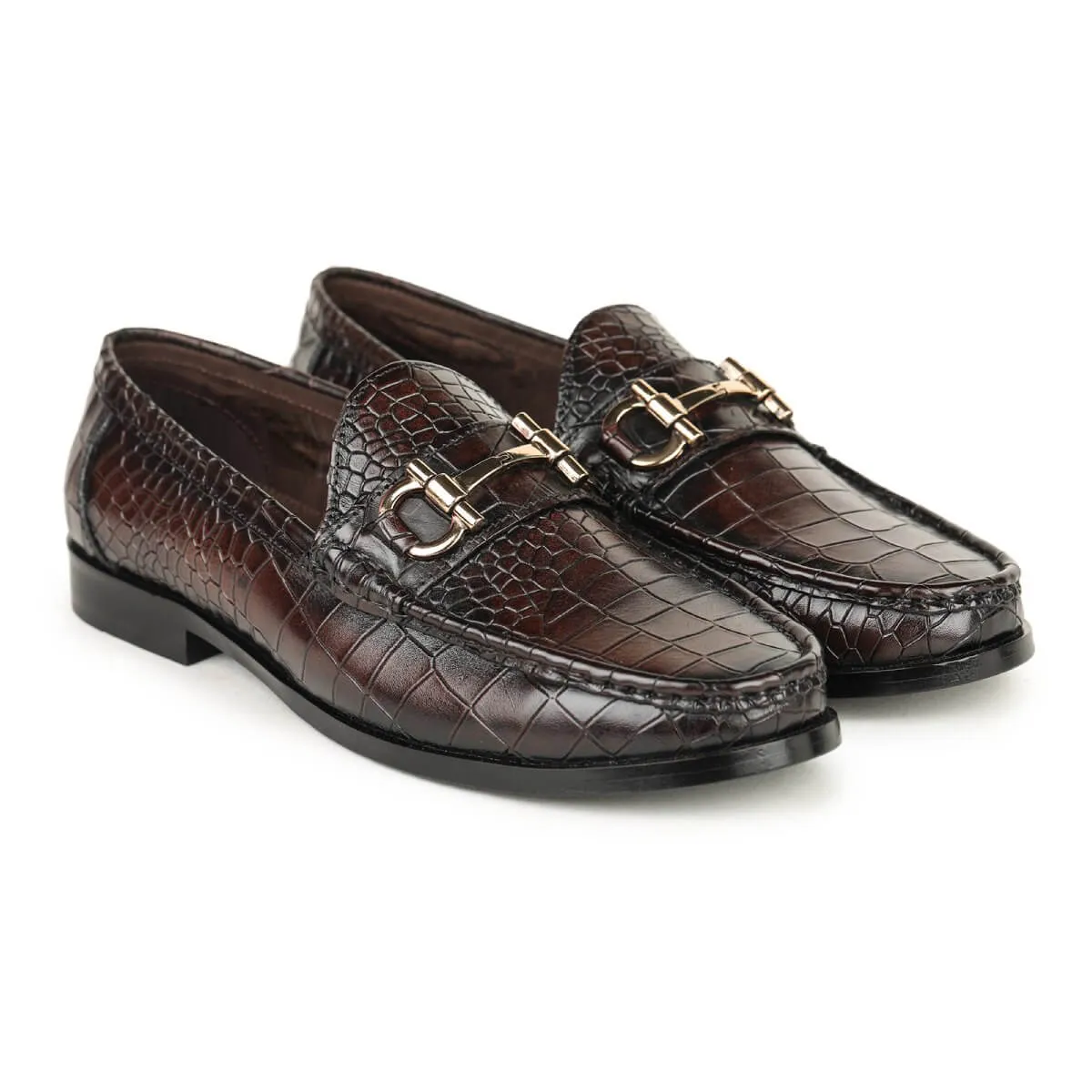 Britmen CP-25 Chic Crocs Horsebit Loafer Shoes