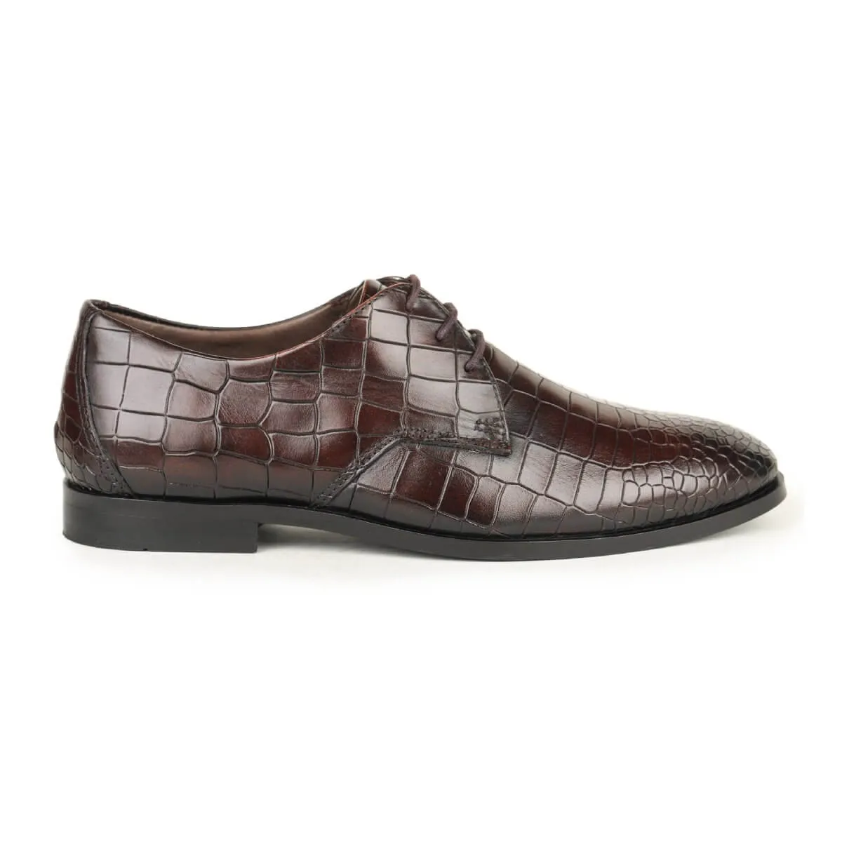 Britmen CP-61 Exotic Croco Print Lace Up Shoes