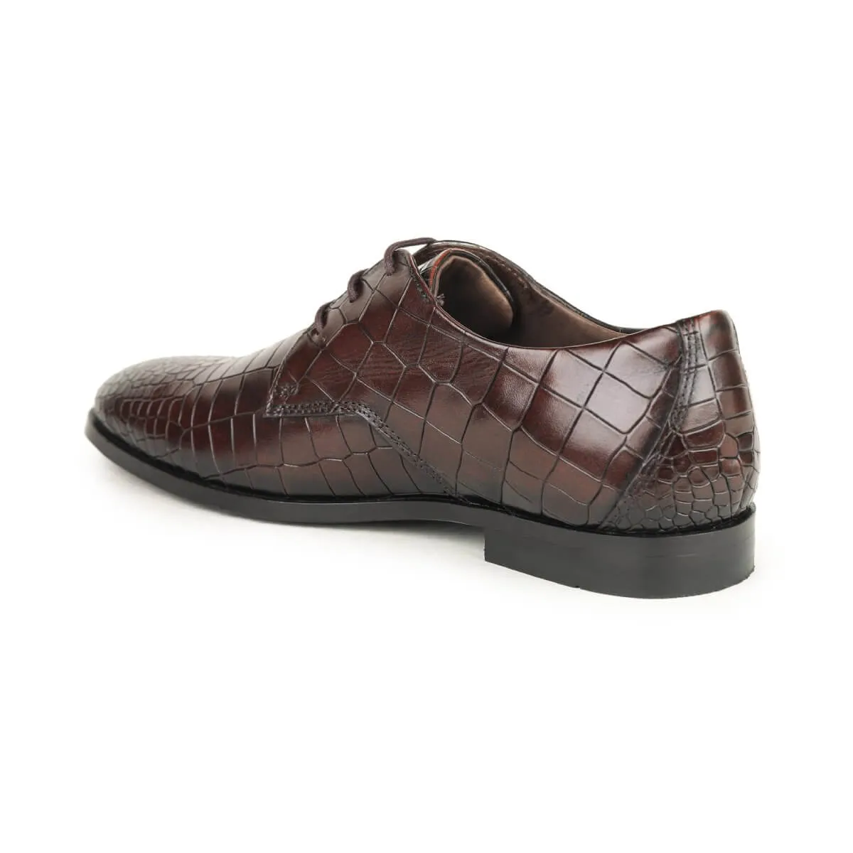 Britmen CP-61 Exotic Croco Print Lace Up Shoes