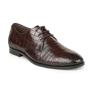 Britmen CP-61 Exotic Croco Print Lace Up Shoes