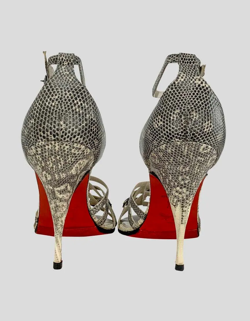 CHRISTIAN LOUBOUTIN Python Open Toe Heels - 39 IT | 9 US