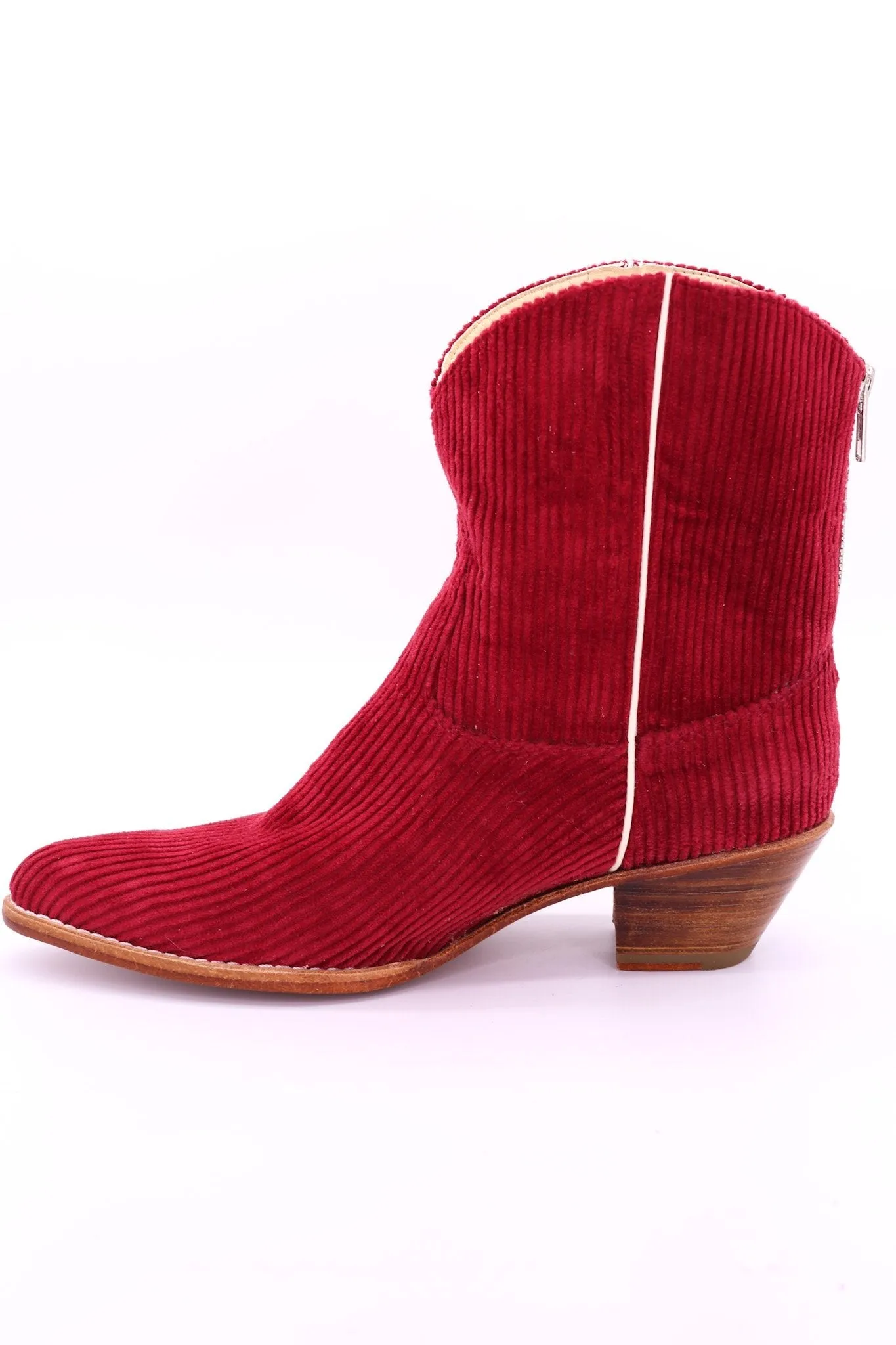 CORDUROY RED BOOTIES LINNEAH