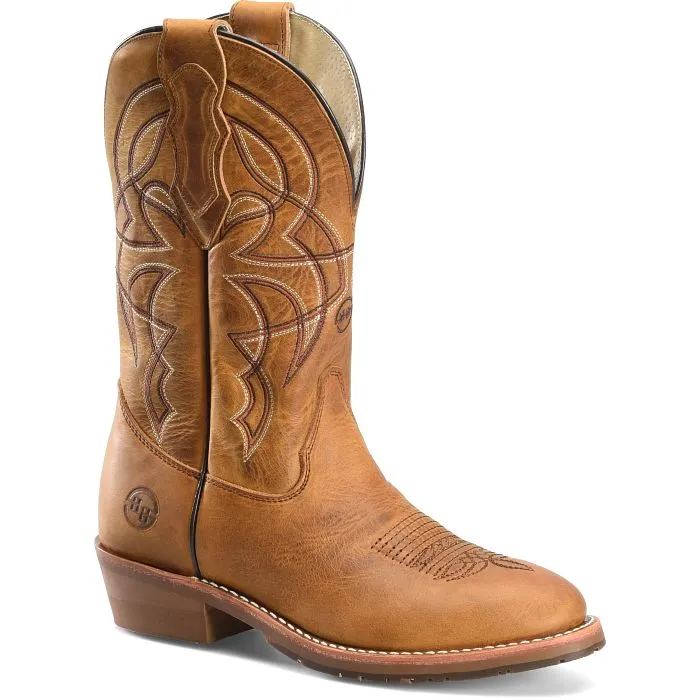 Double H Tan Old Town Folklore Toscosa Round Toe Western Roper Boots for Men