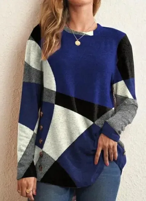 Geometric Contrast Long Sleeve