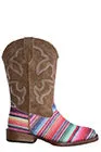 Girls Roper Pink Serape & Glitter Square Toe Boot