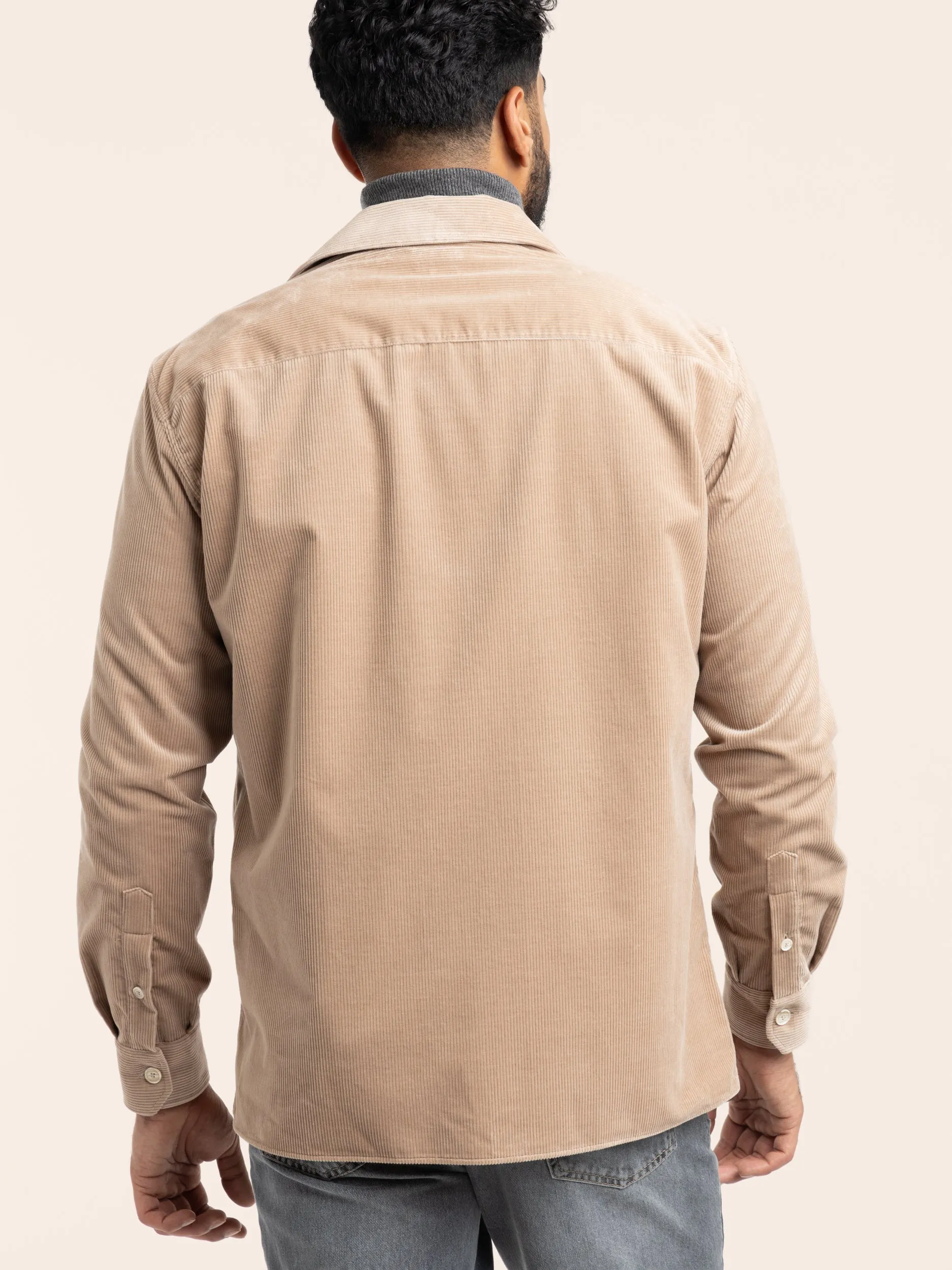 Light Brown Corduroy Overshirt