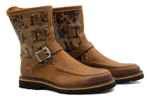 Llewellin Mens Pro Guide Water Buffalo Boots - Burnt Cedar Brown