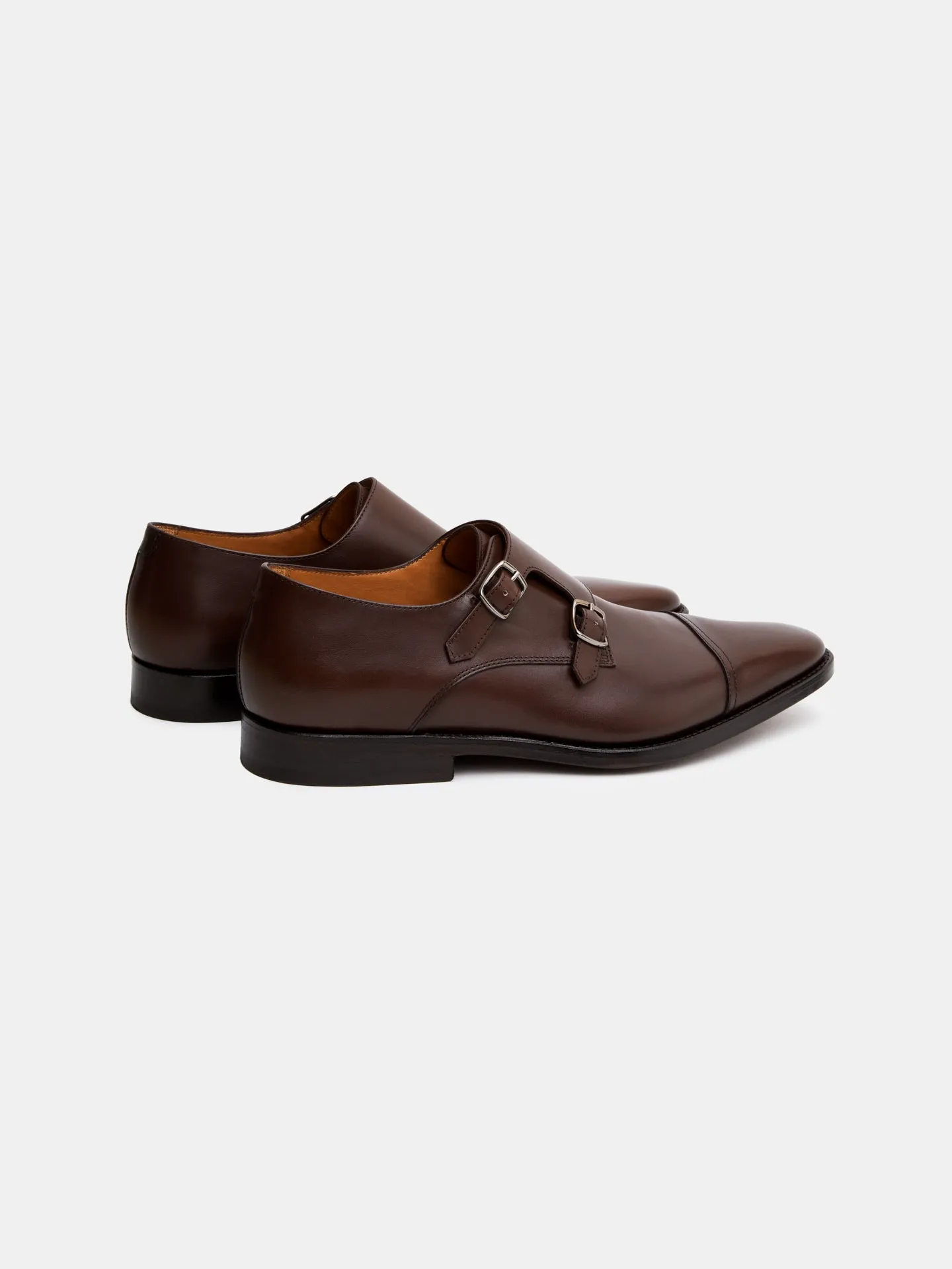 Monk Strap Shoes With Buckles, Lining And Insoles In Leather