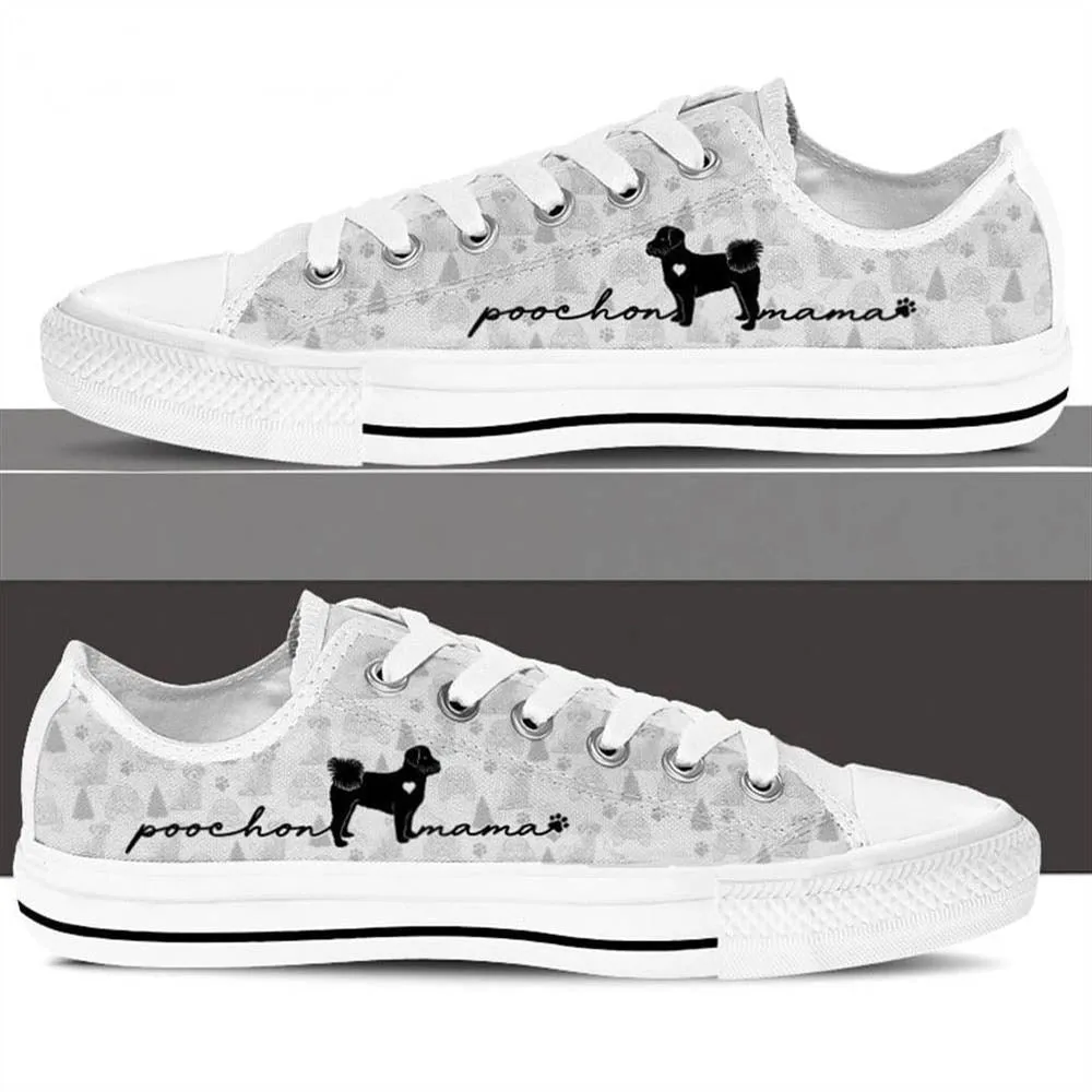 Poochon Low Top - Dog Walking Shoes Men Women, Dog Printed Shoes, Canvas Shoes For Men, Women