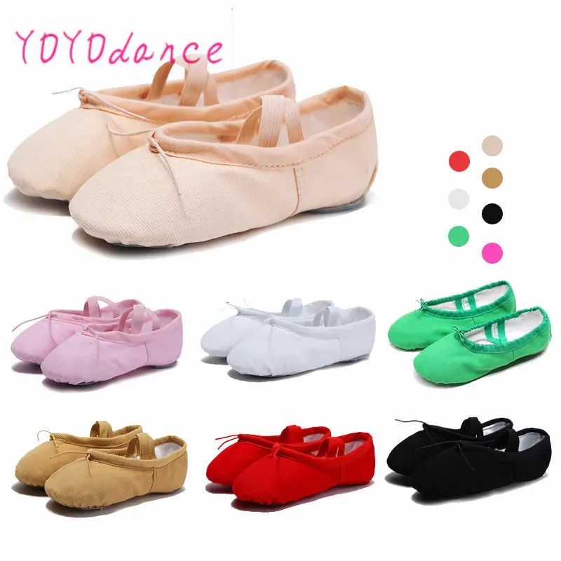 Sale Child Girl Soft Split Sole Slipper Cotton Comfortable Fitness Breathable Toddler Canvas Practice Gym Dance Ballet Shoe