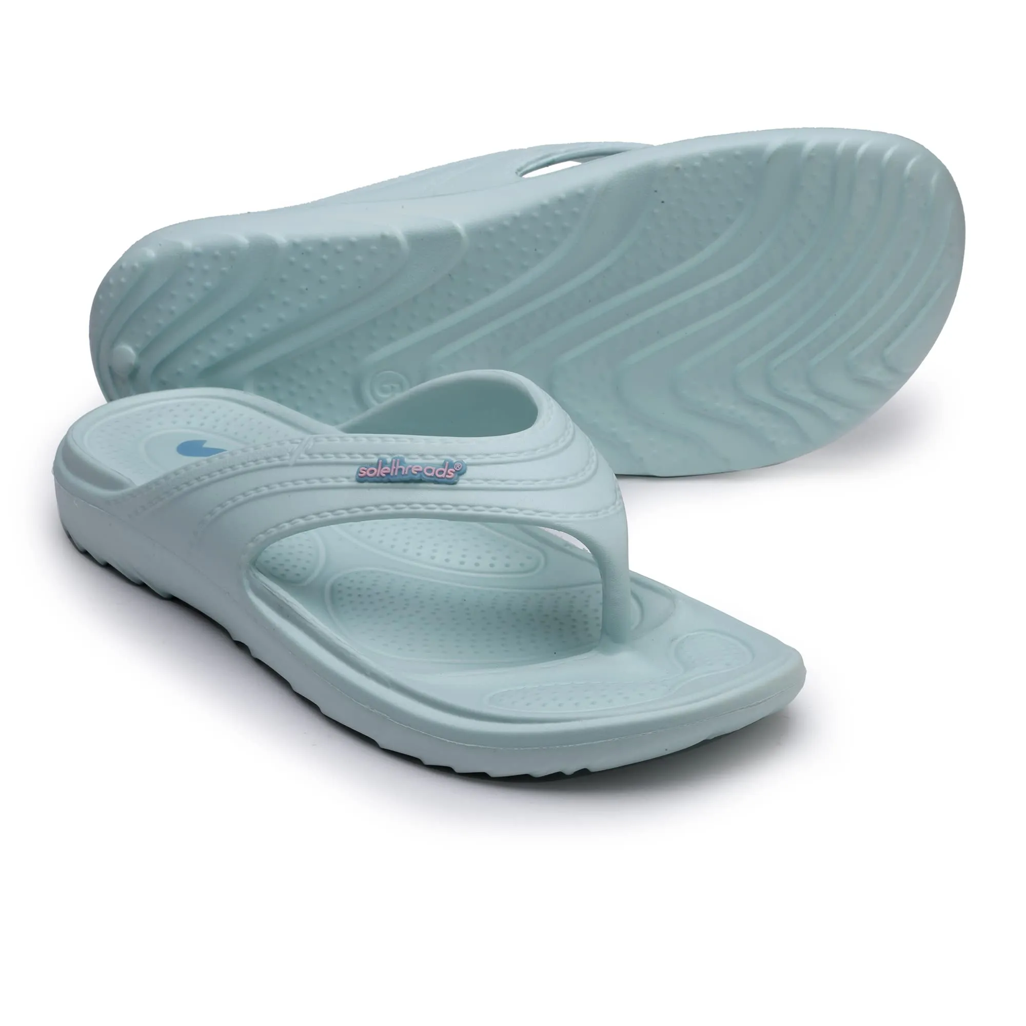 SOLETHREADS Ortho ELITE | Durable | Sturdy | Light | Comfortable | Shock Absorbent | Slippers | Flip Flops for Women | L.BLUE | 7UK