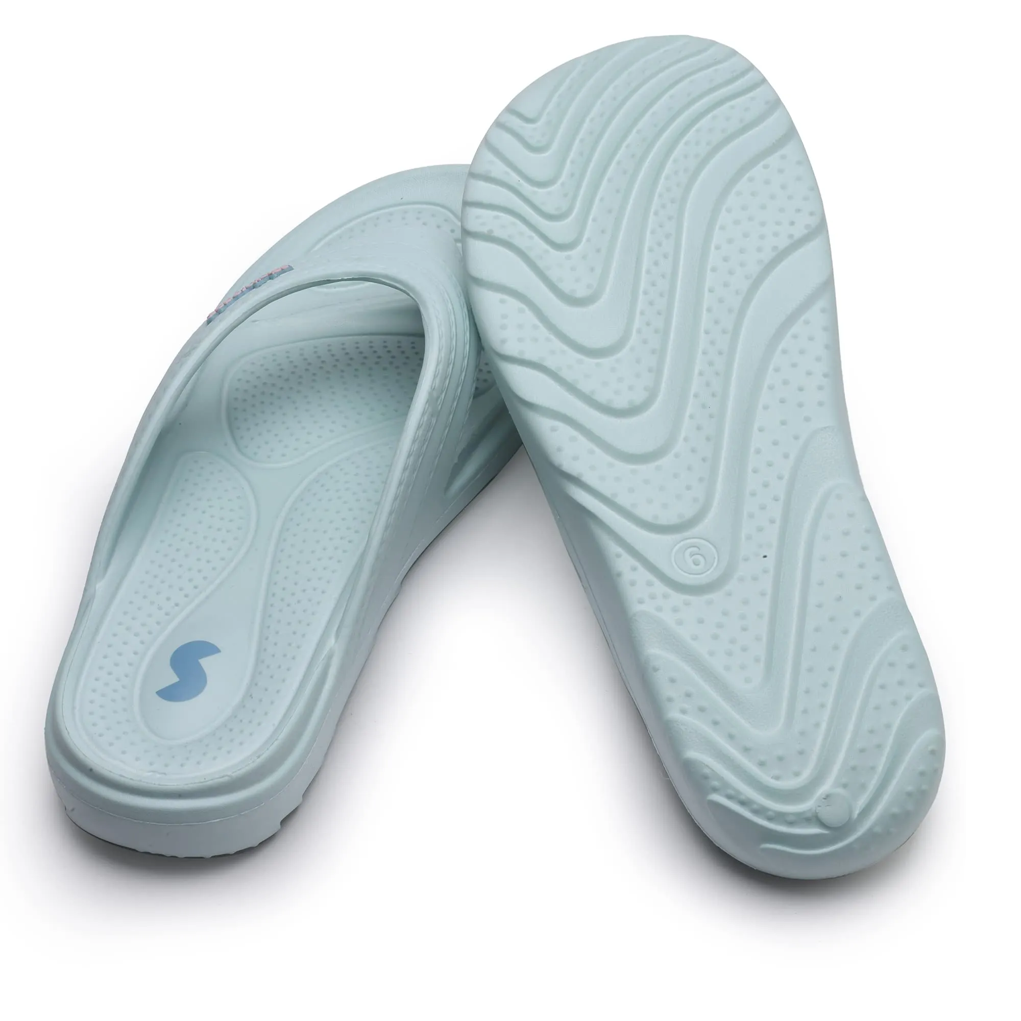 SOLETHREADS Ortho ELITE | Durable | Sturdy | Light | Comfortable | Shock Absorbent | Slippers | Flip Flops for Women | L.BLUE | 7UK