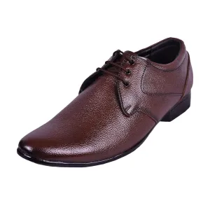 Somugi Genuine Leather Brown Formal Lace up Shoes