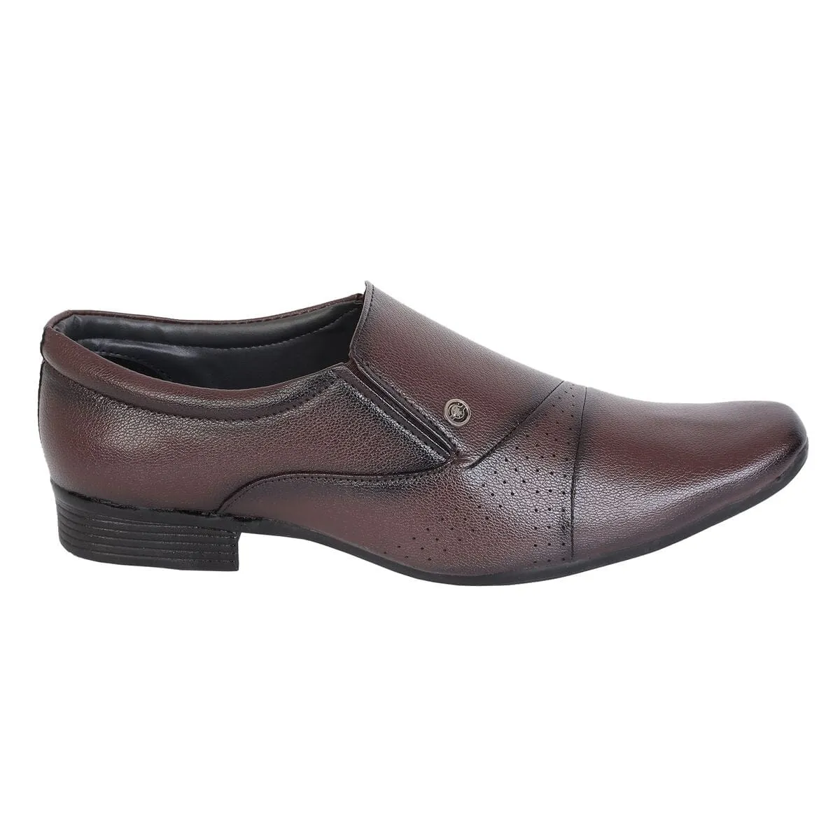 Somugi Mens Brown Slip on formal Shoes made by Artificial Leather