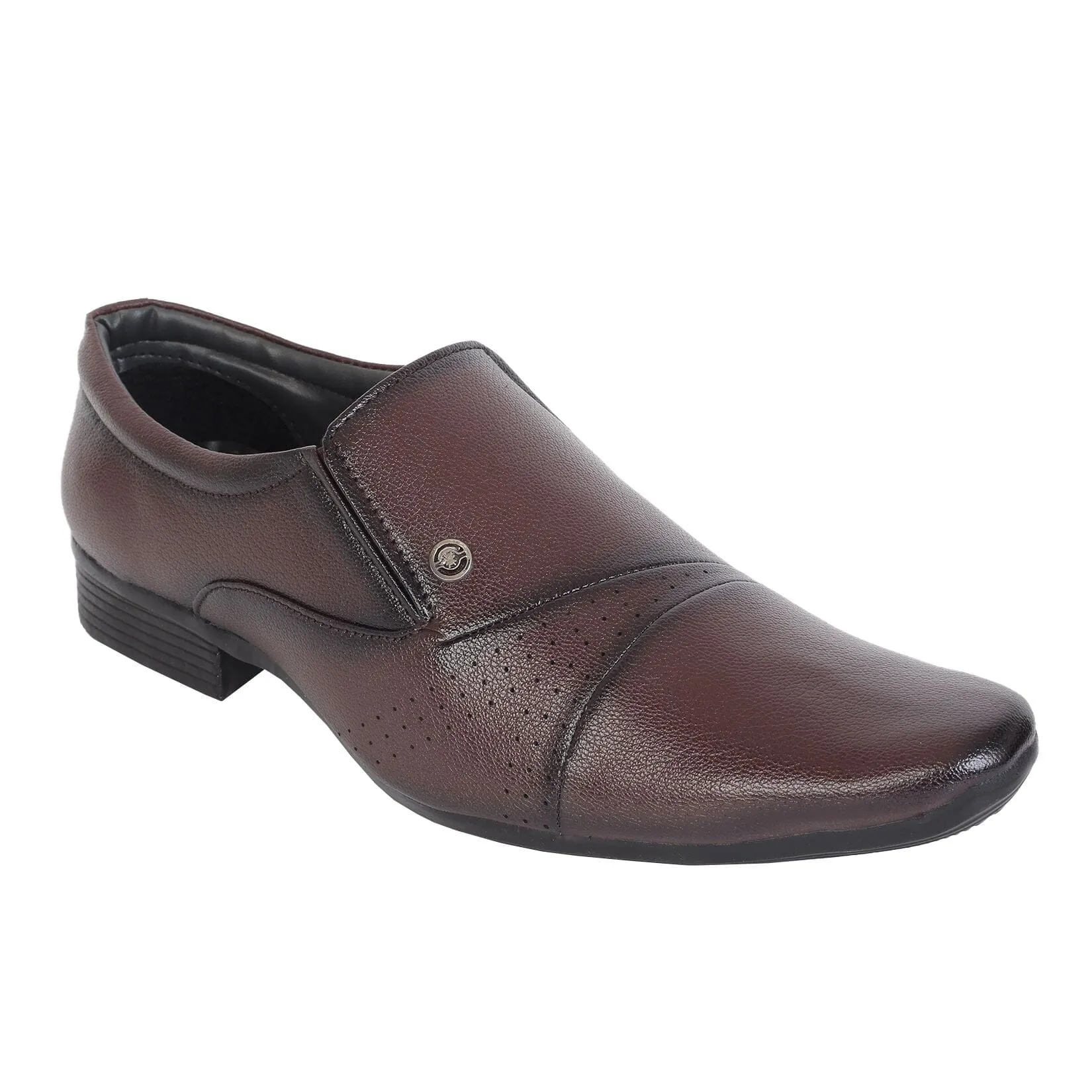 Somugi Mens Brown Slip on formal Shoes made by Artificial Leather