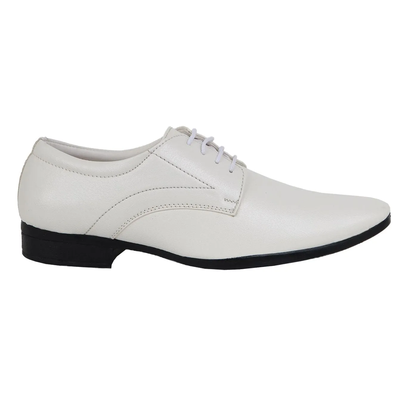 Somugi White Lace up formal Shoes for Men made by Artificial Leather