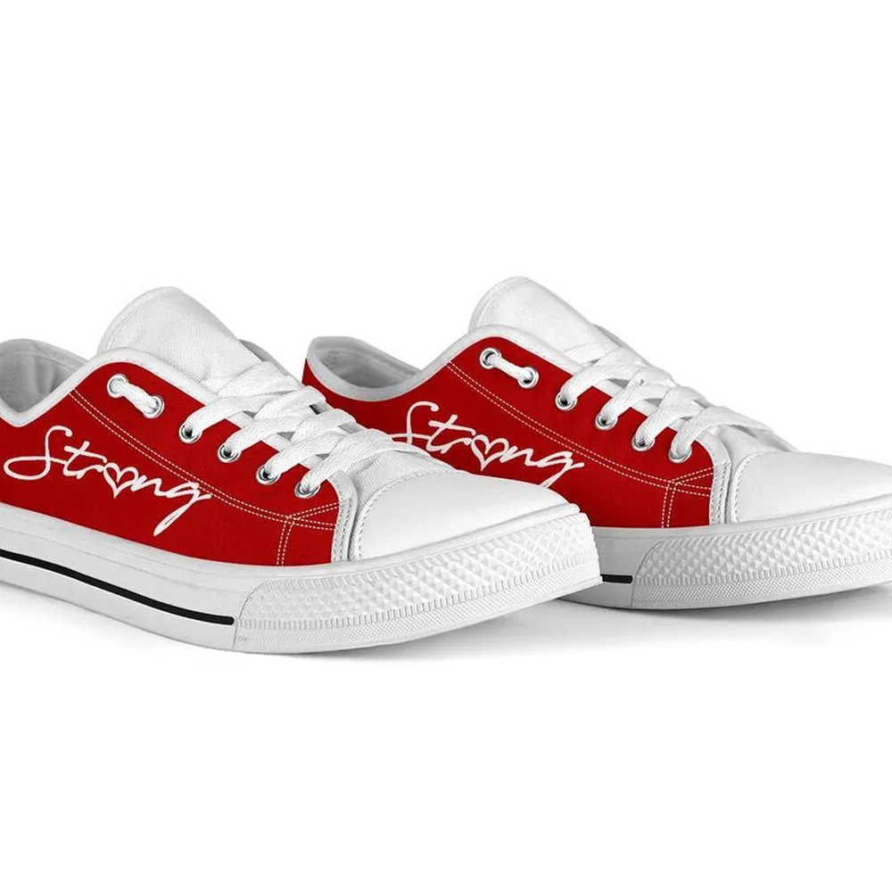 Special Education Strong Red Black Shoes, Teacher Shoes, Low Top Sneakers