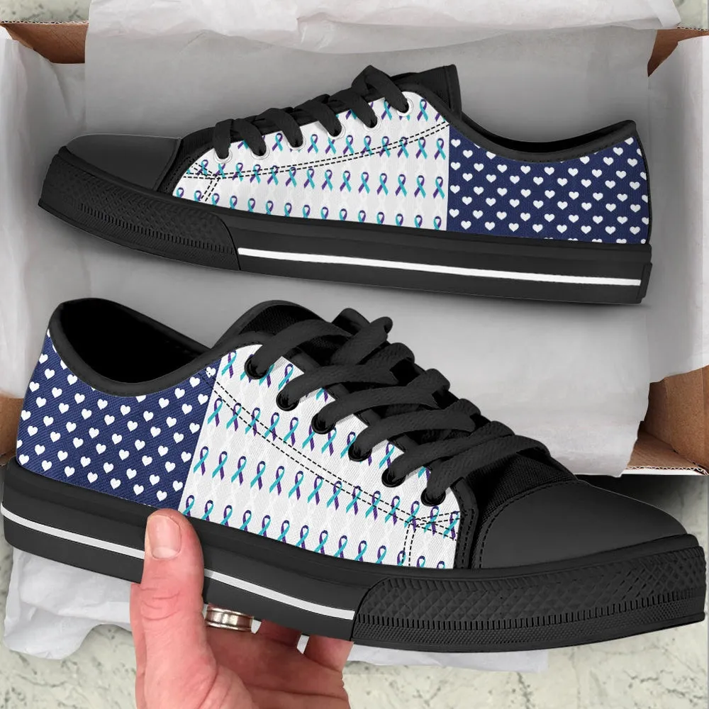 Suicide Prevention Shoes Heart Usa Flag Low Top Shoes , Low Top Sneaker, Low Top Canvas Shoes